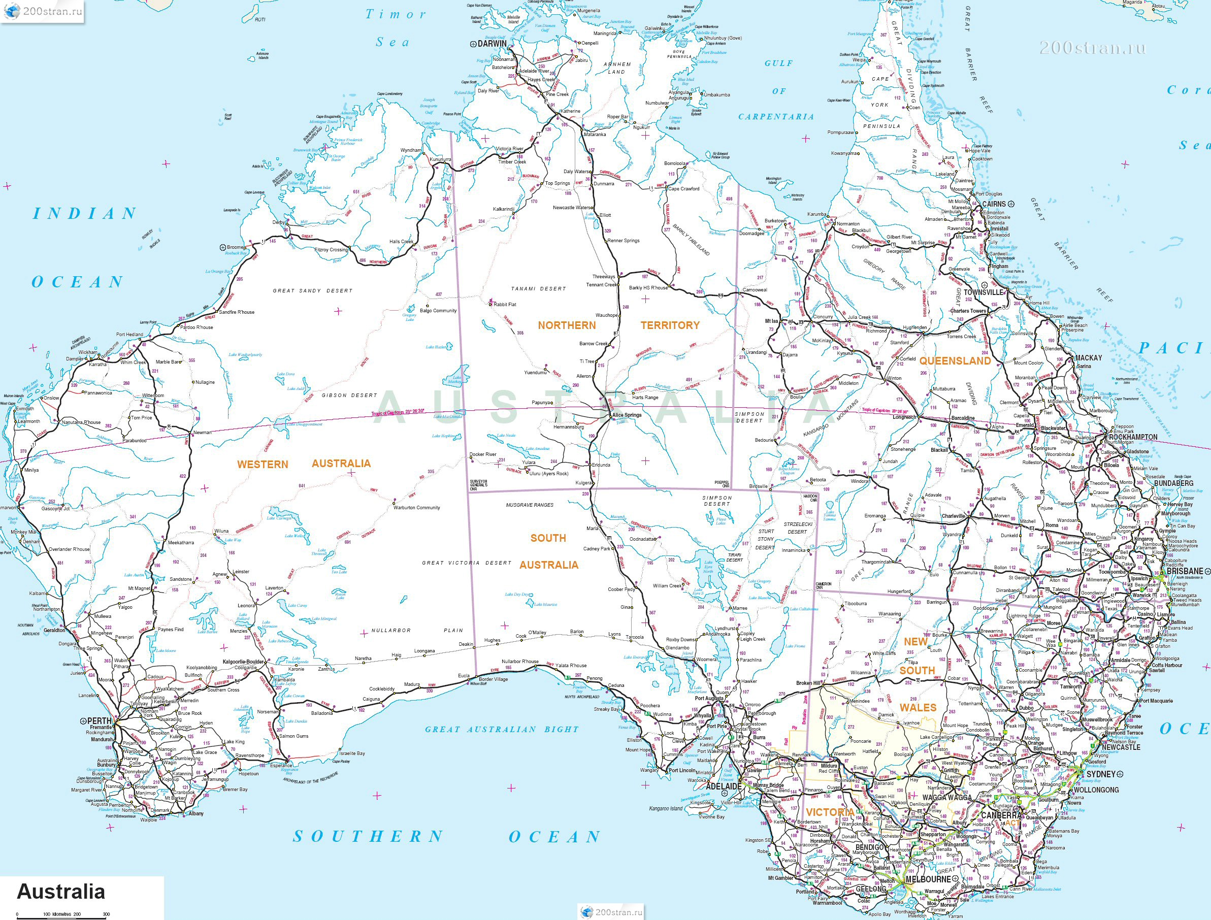 Карта дорог Австралии