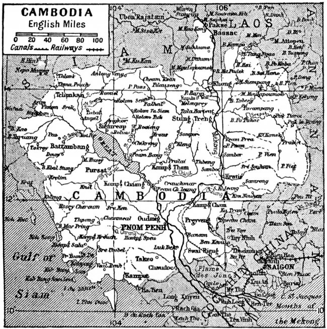 Карта Камбоджи (1922 год)