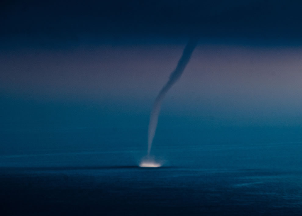 Storm, water spout, on the Black Sea