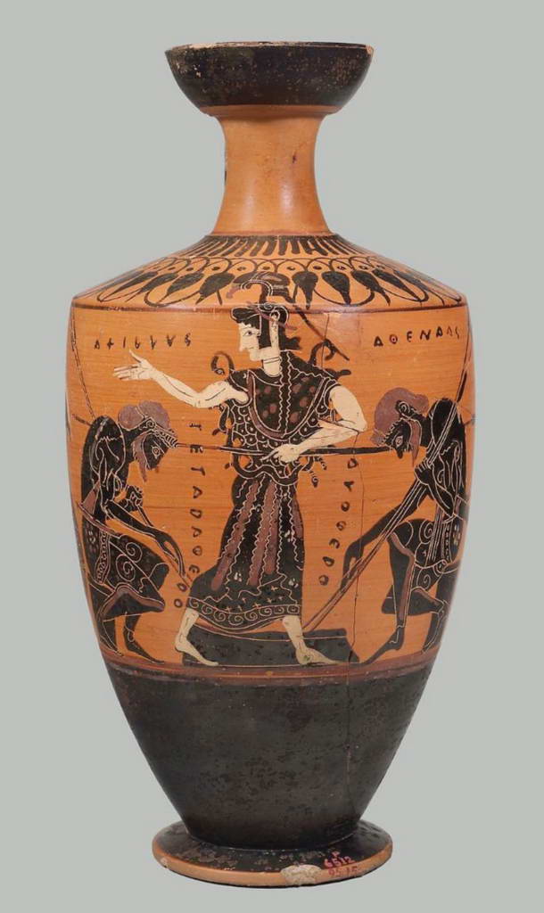 Ахилл и Аякс за игрой. Лекиф. Около 500 г. до н.э.