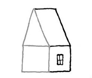 как нарисовать деревянный дом