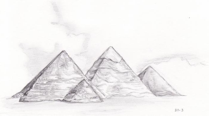 как нарисовать египетскую пирамиду