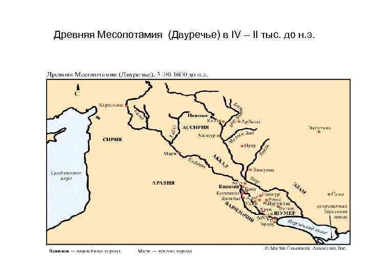 Древняя Месопотамия (Двуречье) в IV – II тыс. до н. э. 