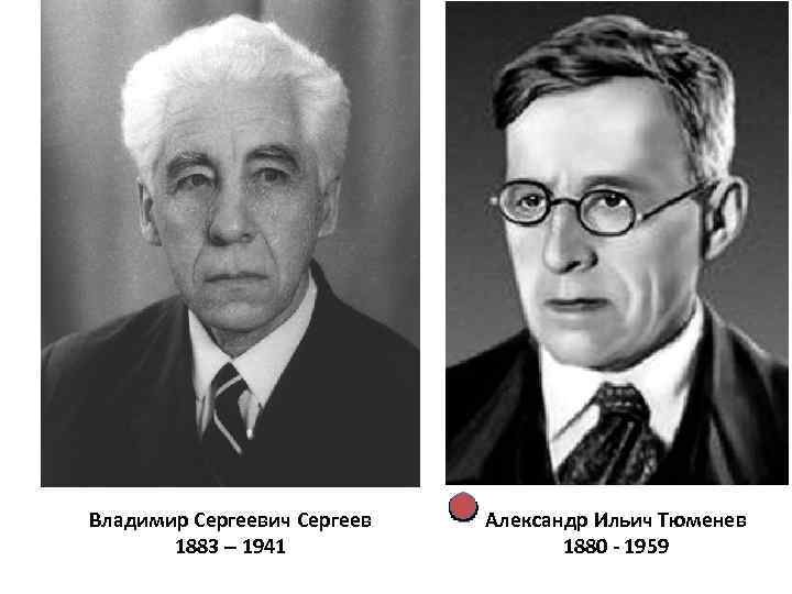 Владимир Сергеевич Сергеев 1883 – 1941 Александр Ильич Тюменев 1880 - 1959 