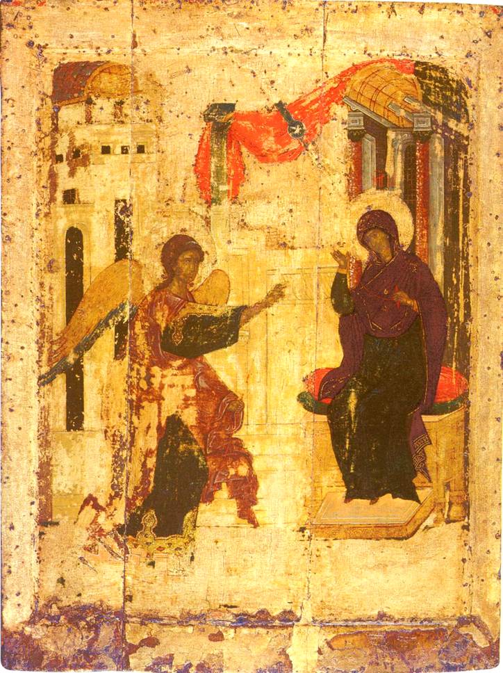 Икона «Благовещение». Андрей Рублев, 1405 г. Благовещенский собор Московского Кремля
