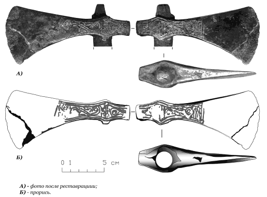 Боевой топор XIV века с Пятницкого раскопа в Старой Руссе