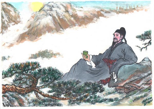 Ли Бо, великий поэт древнего Китая. Иллюстрация: Kiyoka Chu/Великая Эпоха
