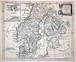 Большая детальная старая карта Скандинавии - 1780.