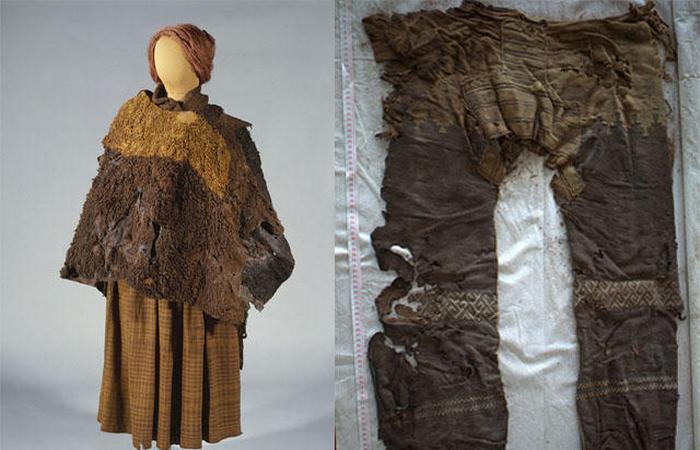 Контрастные клетчатые наряды женщины из Хюлдремоса.