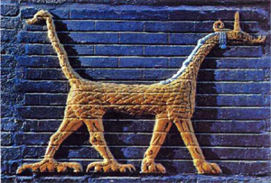 Изразцовая облицовка ворот богини Иштар из Вавилона