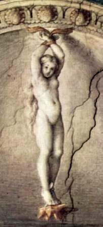 Корреджо, наказание Юноны, мифологическая фреска