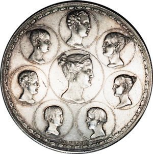 Реверс "Полтора рубля - 10 злотых" с портретом царской семьи