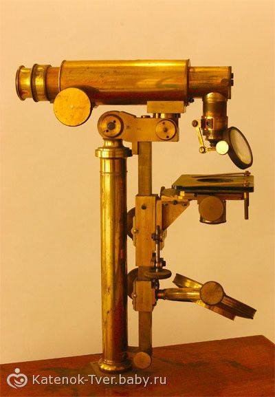 Старинные микроскопы.