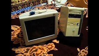 Древний компьютер и монитор под разбор