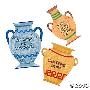 Do It Yourself Greek Pottery Cutouts. Tons of fun for kids who “urn” to be creative! Choose these Do It Yourself Greek Pottery Cutouts for craft time at your VBS. Color, paint and embellish with your own adhesive jewels, glitter and more. Paper. Approx. 9&quot; x 11&quot;. © OTC $6 per dozen