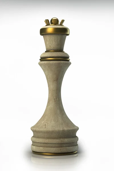 Шахматная королева Stone изолированные на белом фоне — стоковое фото