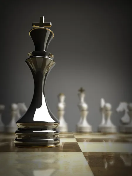 Черный шахматный король фон 3d Иллюстрация — стоковое фото