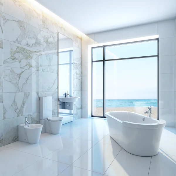 Белая ванная — стоковое фото