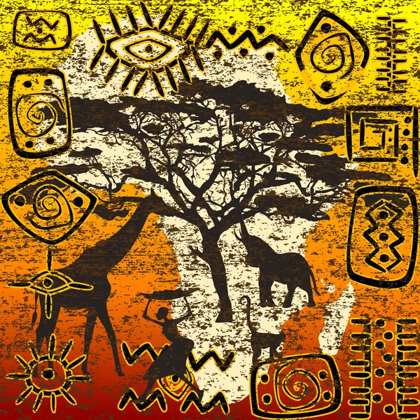 Набор африканских символов — стоковое фото