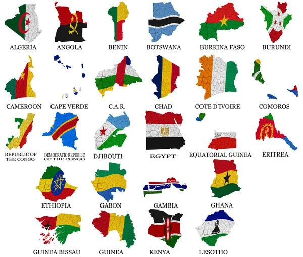 Флаг страны Африки карты Part1 — стоковое фото