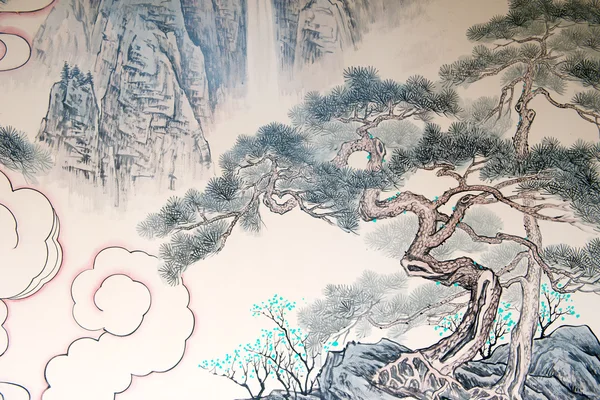 Китайская пейзажная живопись — стоковое фото