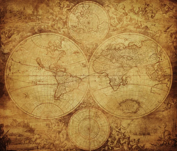 Старинные карты мира около 1675-1710 — стоковое фото