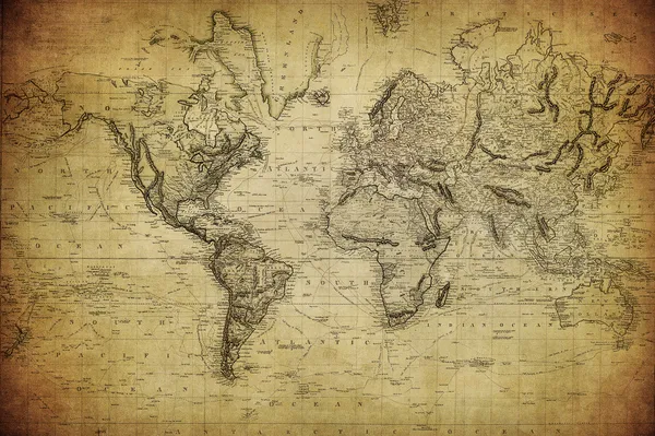 Старинные карты мира 1814 — стоковое фото