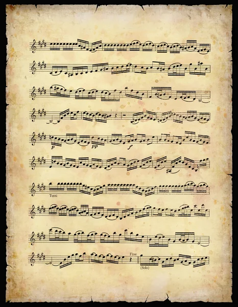 Старинный музыкальный лист — стоковое фото