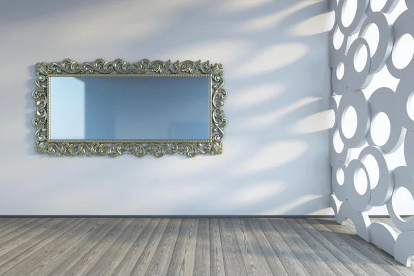 Зеркало на стене — стоковое фото
