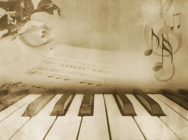 Фоновая музыка - старинные пианино дизайн — стоковое фото