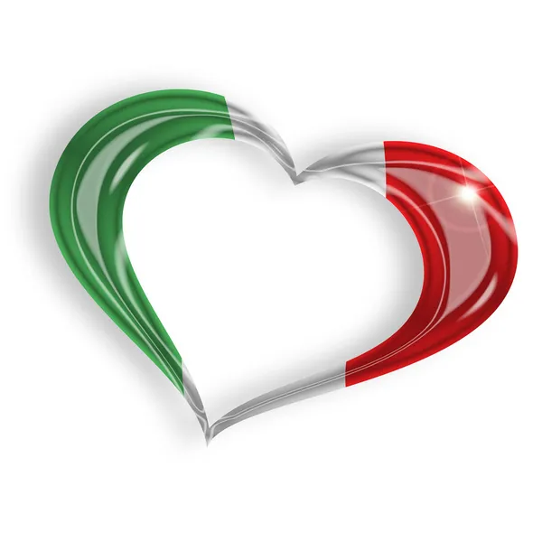 Сердце с цвета итальянского флага — стоковое фото