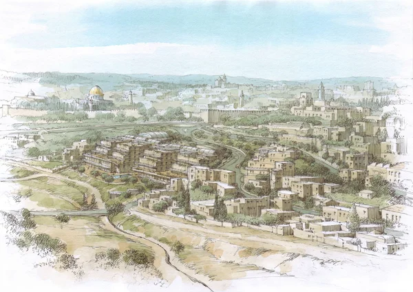 Иерусалимский пейзаж — стоковое фото