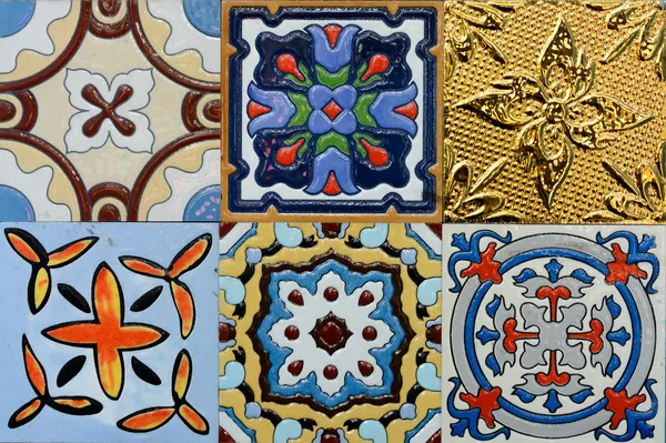 Португальский Испанский марокканского стиля Винтаж керамической плитки шаблон Стоковое Фото