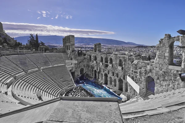 Древний греческий театр под Афинский Акрополь, Греция — стоковое фото