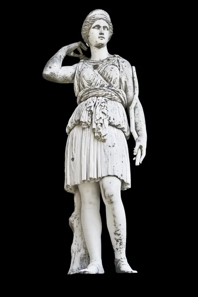 Статуя на черном фоне, показаны богини Афины — стоковое фото