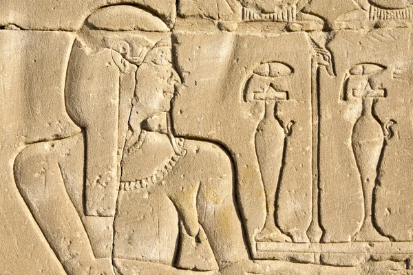 Стена, резьба, Храм Эдфу, Египет — стоковое фото