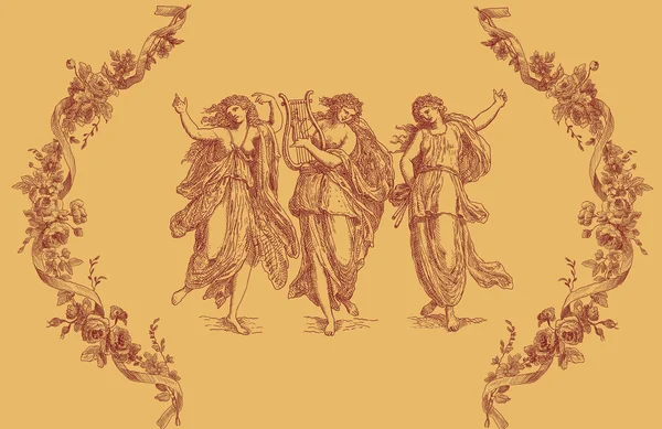 Старый греческой богини Иллюстрация — стоковое фото