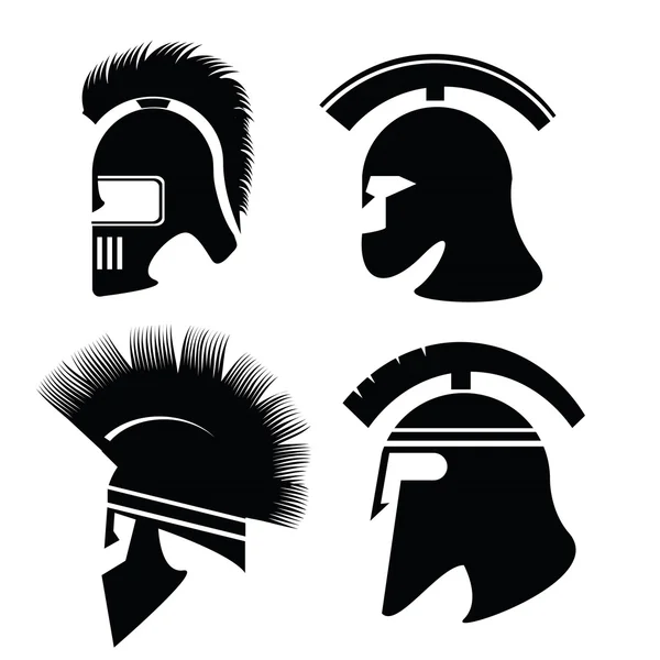 Силуэты шлем — стоковый вектор
