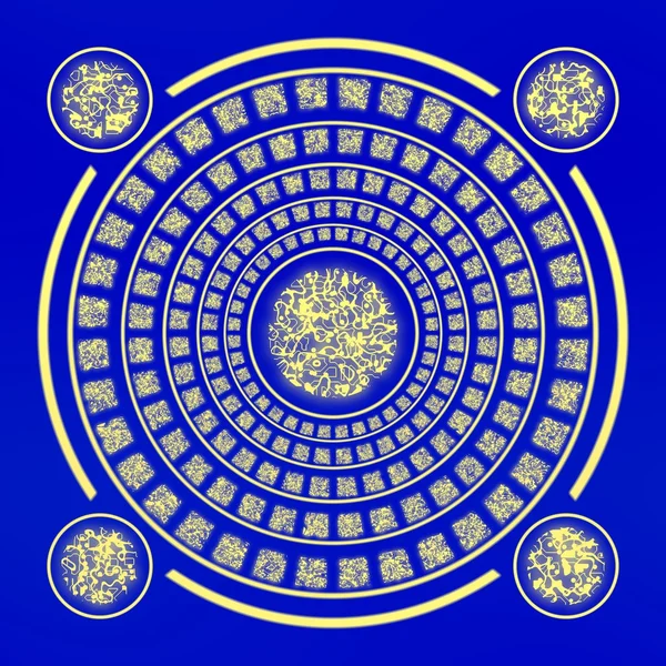 Секретный шрифта иностранцев. Загадочные символы на синюю тарелку. Руны сгенерированный нанимает текстуры — стоковое фото