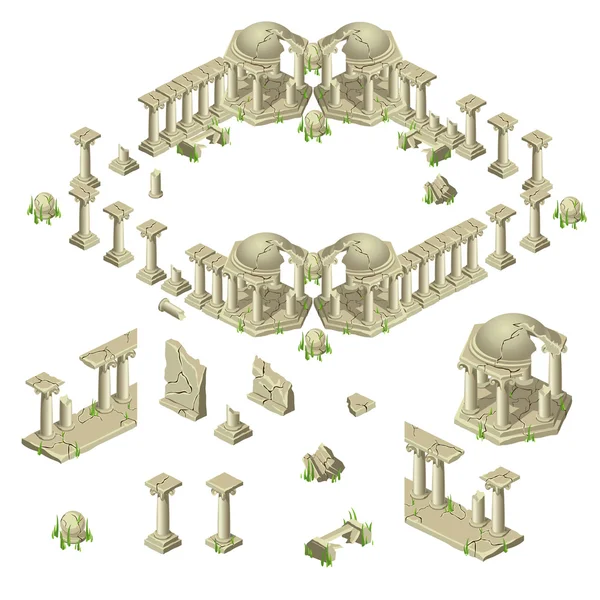 Руины города в древнем греческом стиле — стоковый вектор