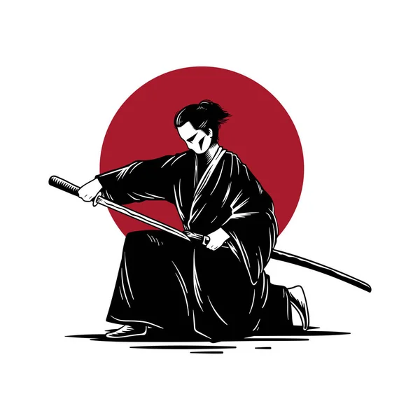 Иллюстрация Дизайн Стиль Японской Традиции Самурай — стоковое фото