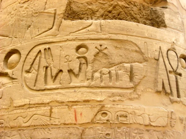 Египетские иероглифы на столбце — стоковое фото