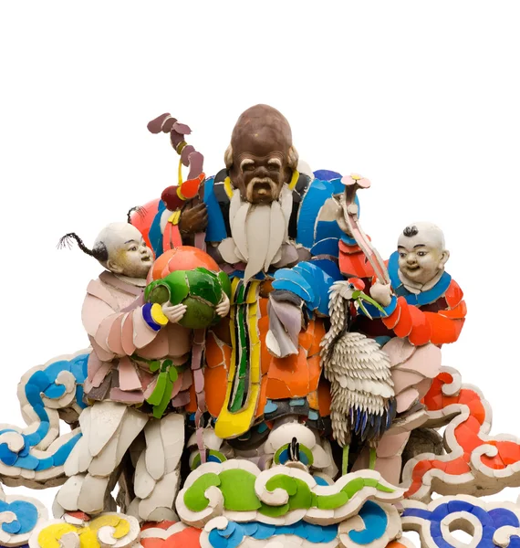 Три цвета китайского Бога на крыше — стоковое фото