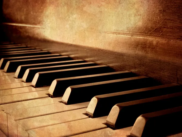 Ключи фортепьяно сепии — стоковое фото