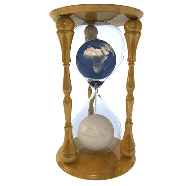 «Песочные часы» с планетами в течение — стоковое фото