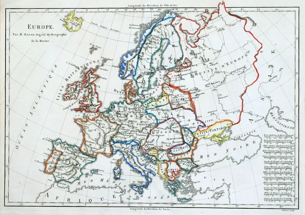 Старая карта Европы — стоковое фото