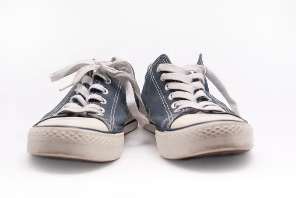 Пара старых синий обувь для ходьбы — стоковое фото