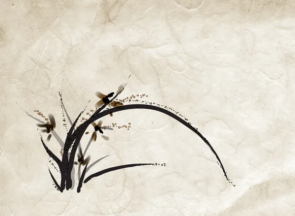 Китайская живопись Орхидея — стоковое фото