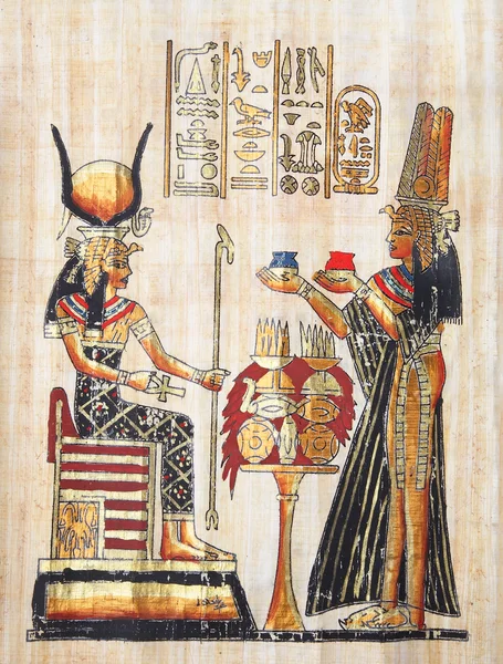 Папирус с элементами истории древнего Египта. XXL — стоковое фото