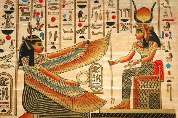 Папирус с элементами истории древнего Египта — стоковое фото
